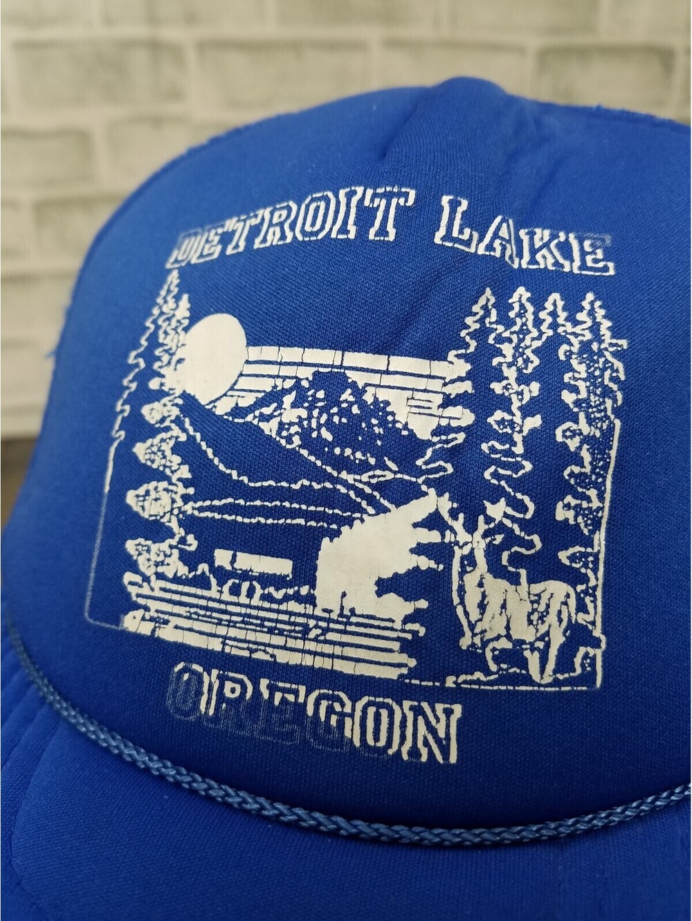 Vintage Detroit Lake Southeast of Salem Oregon Rope Trucker Hat Cap Speedway - Picture 5 of 8